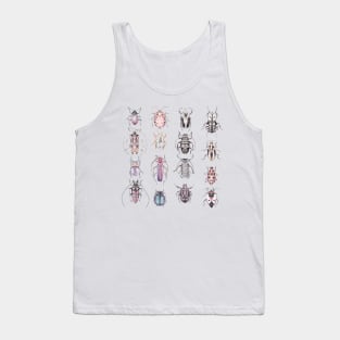 Beetles in Pinks Purples Black and White Tank Top